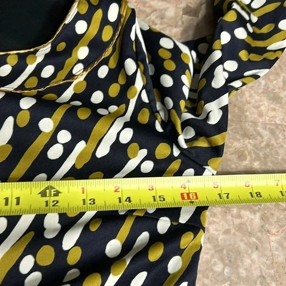 Japan dress,women size 36. Black, lined, long sleeve ,boat neck ,gold details EC - Picture 16 of 17